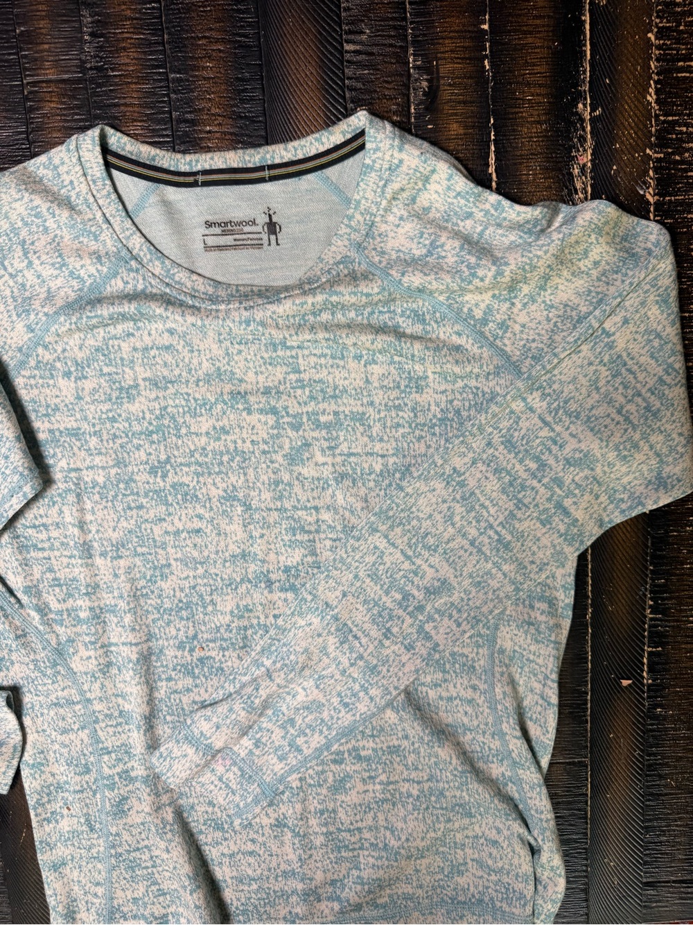 Smartwool Women’s Heather Aqua Blue Long Sleeve Crew